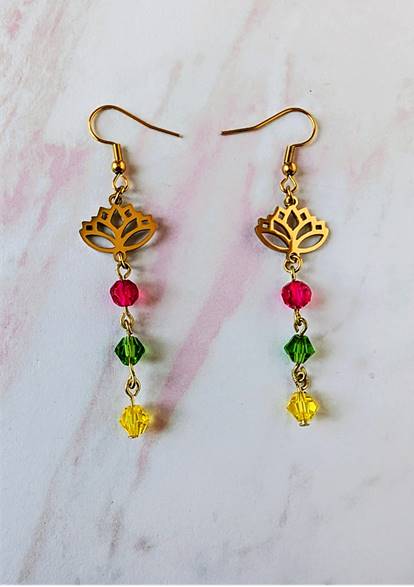 Boucles d’oreilles Fleur de Lotus – Image 2